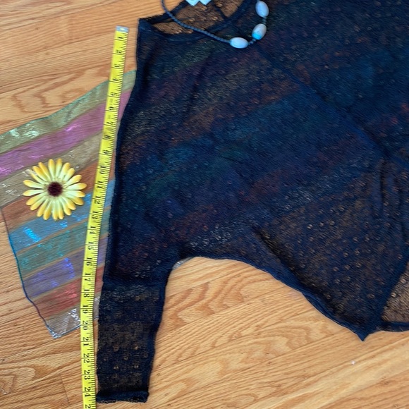 🌺 COTTON ON; Black Sheer Top/Swim Cover-Up/with Unique Design. Misses Sz. Med! - Picture 8 of 10